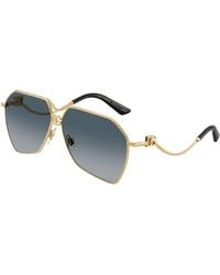 Dolce & Gabbana - Dg2326 02/79 Sunglasses Metal Pilot Normal Shaded - Lyst