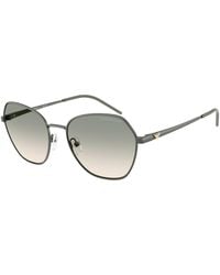 Emporio Armani - Ea2161 34022C Sunglasses Metal Geometric Normal Shaded - Lyst