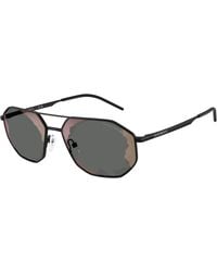 Emporio Armani - Ea2147 30017G Sunglasses Metal Geometric Normal Mirror - Lyst