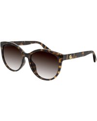 Gucci - Gg0636Sk 002 Sunglasses Injected Round Normal Shaded - Lyst