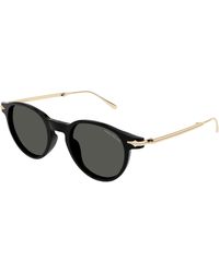 Montblanc - Mb0407S 001 Sunglasses Injected Round - Lyst