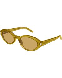 Saint Laurent - Sl 567 004 Sunglasses Acetate Round - Lyst