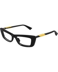 Bottega Veneta - Bv1449O 006 Optical Frames Acetate Transparent Squared - Lyst