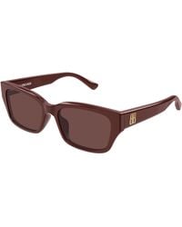 Balenciaga - Bb0480Sk 004 Occhiali Da Sole Acetato Marrone Squadrata - Lyst