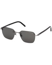 Tom Ford - Ft1433 Carson-02 12A Sunglasses Metal Smoke Squared Normal - Lyst