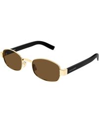 Saint Laurent - Sl 706 001 Sunglasses Metal Round - Lyst