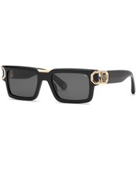 Philipp Plein - Spp206M Plein Hera 700Y Sunglasses Acetate Smoke Squared Normal - Lyst