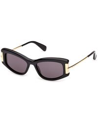 Max Mara - Mm0189 01A Sunglasses Acetate Smoke Cat Eye Normal - Lyst
