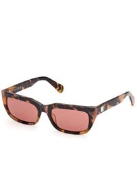 MAX&Co. - Mo0175 52S Sunglasses Acetate Bordeaux Squared Normal - Lyst