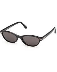 Tom Ford - Ft1310 Chloe-02 01A Sunglasses Acetate Smoke Round Normal - Lyst