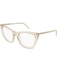 Saint Laurent - Sl 214 Kate Thin Opt 004 Optical Frames Acetate Transparent Cat Eye - Lyst