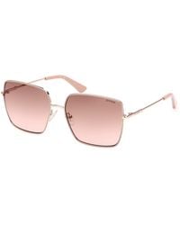 Guess - Gu7866 32F Sunglasses Metal Squared Normal Shaded - Lyst