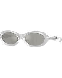 DIESEL - Dl3011U 20296G Sunglasses Injected Round Mirrored - Lyst