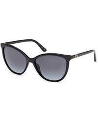 Guess - Gu00256 01B Sunglasses Injected Smoke Cat Eye Normal - Lyst