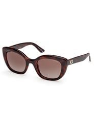 Guess - Gu00196 52F Sunglasses Injected Marrone Squared Normal Sfumato - Lyst