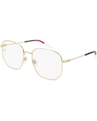Gucci - Gg0396O 002 Optical Frames Metal Transparent Squared - Lyst