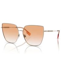 Burberry - Be3143 Alexis 1109V0 Sunglasses Steel Geometric Normal Shaded - Lyst