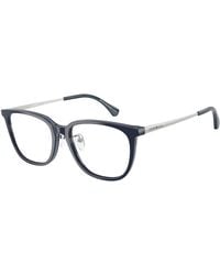 Emporio Armani - Ea3284D 6256 Optical Frames Acetate Transparent Geometric Normal - Lyst