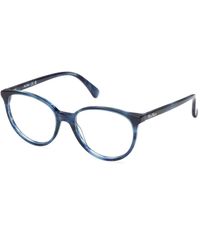 Max Mara - Mm5084 092 Optical Frames Acetate Round Normal - Lyst