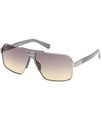 Guess - Gu00305 08B Sunglasses Metal Smoke Squared Normal - Lyst
