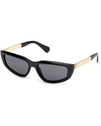 MAX&Co. - Mo0125 01A Sunglasses Injected Smoke Cat Eye Normal - Lyst