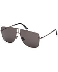 Tom Ford - Ft1307 Eliott-02 08A Sunglasses Metal Smoke Squared Normal - Lyst