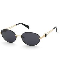 Blumarine - Sbm245 301 Sunglasses Metal Smoke Geometric Normal - Lyst
