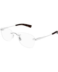 Saint Laurent - Sl 744 001 Optical Frames Metal Transparent Round - Lyst