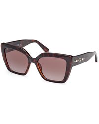 Guess - Gu00162 52F Sunglasses Injected Marrone Butterfly Normal Sfumato - Lyst