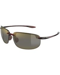 Maui Jim - Mj0456S 004 Occhiali Da Sole Iniettato Bronzo Rotonda - Lyst