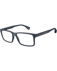 Emporio Armani - Ea3038 6185 Optical Frames Peek Transparent Squared Normal - Lyst