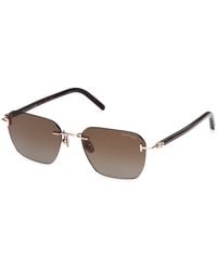 Tom Ford - Ft1433 Carson-02 28F Sunglasses Metal Squared Normal - Lyst