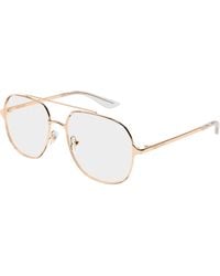 McQueen - Am0591O 004 Montature Da Vista Metallo Trasparente Pilot - Lyst