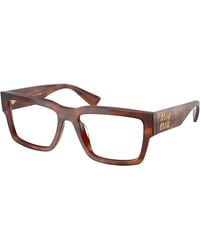Miu Miu - Mu 02Xv 26E1O1 Optical Frames Acetate Transparent Squared Normal - Lyst