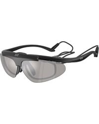 Moncler - Q74010 62886G Sunglasses Injected Geometric Mirror - Lyst