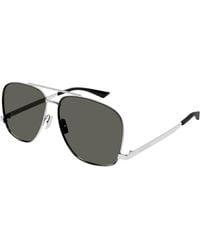Saint Laurent - Sl 653 Leon 001 Sunglasses Metal Pilot Normal - Lyst