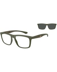 Emporio Armani - Ea4235 61841W Sunglasses Injected Transparent Squared Normal - Lyst