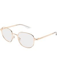 McQueen - Am0590O 004 Montature Da Vista Metallo Trasparente Rotonda - Lyst