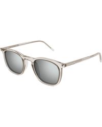 Saint Laurent - Sl 623 004 Sunglasses Acetate Round Mirrored - Lyst