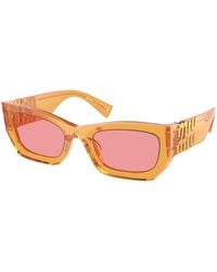 Miu Miu - Mu 09Ws 12T1D0 Sunglasses Acetate Squared Normal - Lyst
