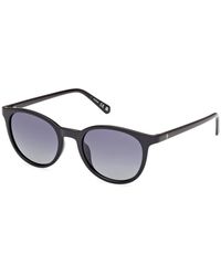 Guess - Gu00118 01D Sunglasses Injected Smoke Round Polarized Shaded - Lyst