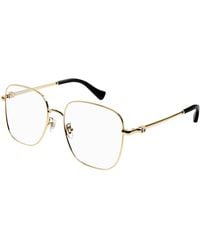 Gucci - Gg1144O 001 Optical Frames Metal Squared - Lyst