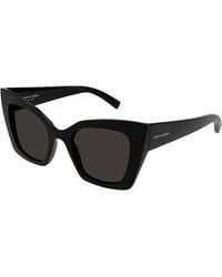 Saint Laurent - Sl 552 001 Sunglasses Injected Cat Eye Normal - Lyst