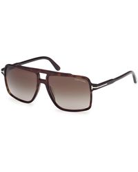 Tom Ford - Ft1177 Kemp 52B Sunglasses Acetate Grigio Squared Normal Sfumato - Lyst