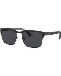 Emporio Armani - Ea2087 301487 Sunglasses Metal Pillow Normal - Lyst