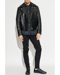 DIESEL - Leather Jacket 'L-Eo-Wrd' - Lyst