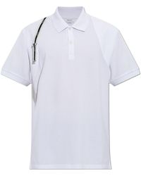 McQueen - Polo Shirt With A Decorative Stripe On The Shoulder - Lyst