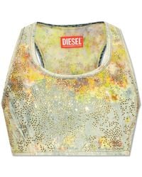 DIESEL - 'De-Detop-Fse' Denim Crop Top - Lyst