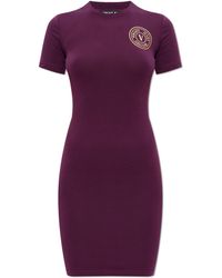 Versace Jeans Couture - Dress With Printed Logo - Lyst