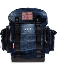 DSquared² - Denim Backpack With Logo - Lyst